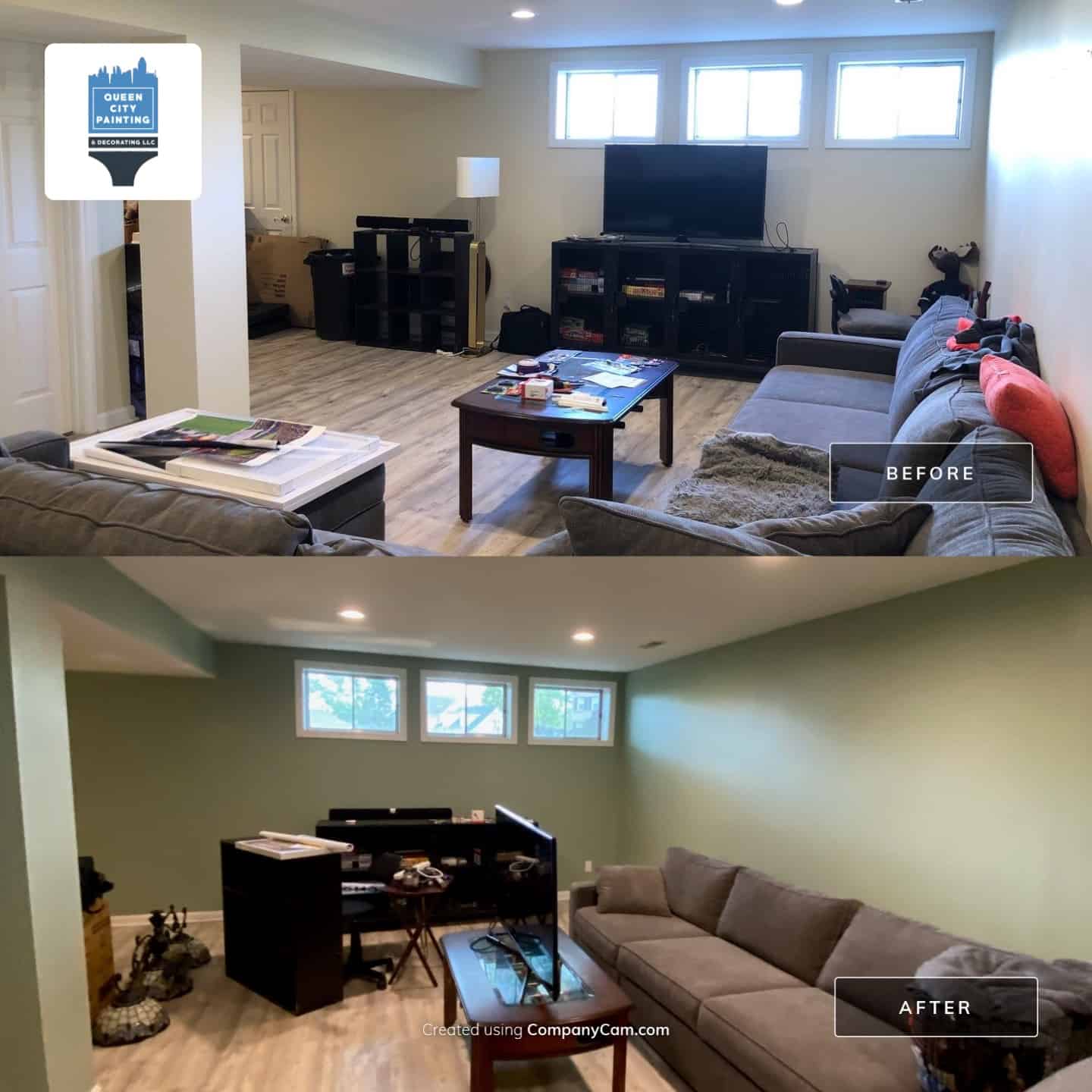 before and after interior house painting