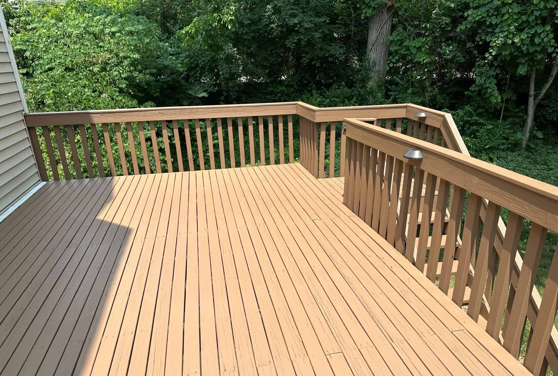 Light wood deck and fence